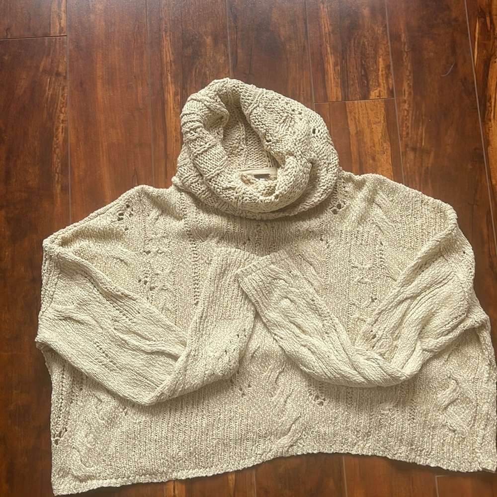 Free People cowl neck cropped sweater